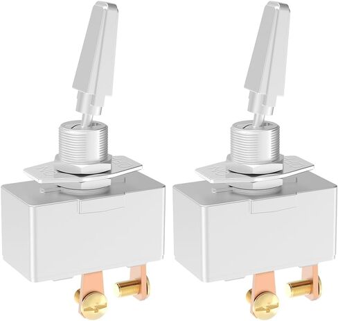 Toggle Switch, Malictele12V 50A Heavy Duty ON/Off 2Pin SPST Premium Chrome-Plated Automotive Toggle Switch with Metal Screw Terminals for Auto Car Boats- 2Pack in Kuwait