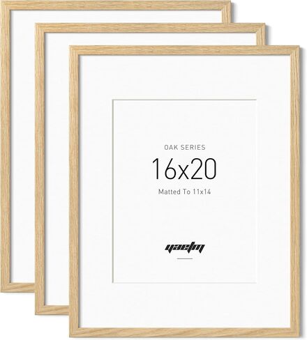 Yaetm 4x6 Oak Wood Picture Frame Set of 3, Natural Solid Oak Wood 4x6 Frames, Minimalist 4x6 Picture Frame with Tempered Glass, 4x6 Wood Frame for Tabletop & Wall mount (3 Pack, Oak) in Saudi Arabia