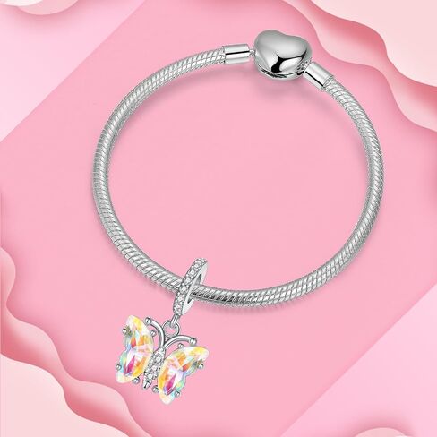 Butterfly Charm 925 Sterling Silver Charm Fits Women's Charm Bracelet & Necklace Valentine's Day Mother's Day Jewelry Gifts for Women in Saudi Arabia