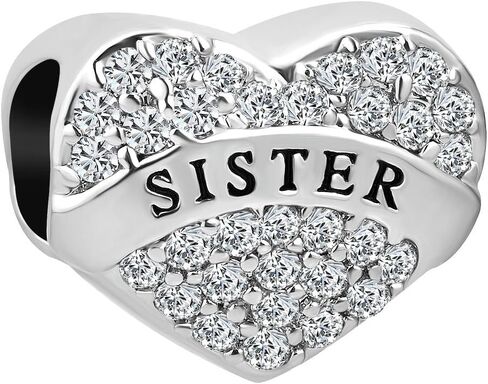 Heart I Love You Mom/Sister Charms for Bracelets Compatible with Pandora Bracelets for Women in Saudi Arabia
