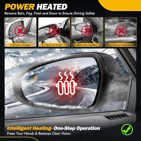 19-24 Left Driver Side Mirror Compatible with KIA Forte 2019 2020 2021 2022 2023 2024, W/Blind Spot Indicator/Heated/Manual Folding/Power Glass Door Mirror Replace 87610M7090 KI1320225 (8 pins) in Kuwait