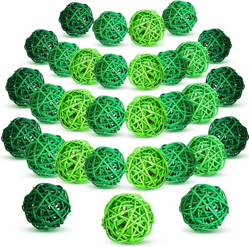 تريلا 45 قطعة من كرات الخيزران المصنوعة من الخيزران لعيد القديس باتريك، حشوات مزهرية خضراء لتزيين طاولات حفلات الزفاف وإكسسوارات العلاج العطري لحفلات الزفاف، 1.77 بوصة in Kuwait