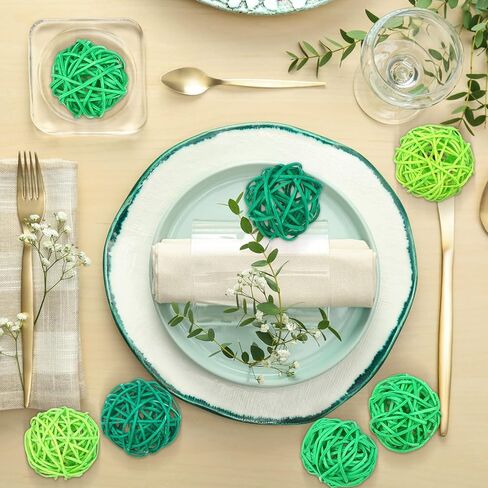 تريلا 45 قطعة من كرات الخيزران المصنوعة من الخيزران لعيد القديس باتريك، حشوات مزهرية خضراء لتزيين طاولات حفلات الزفاف وإكسسوارات العلاج العطري لحفلات الزفاف، 1.77 بوصة in Kuwait