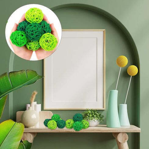 تريلا 45 قطعة من كرات الخيزران المصنوعة من الخيزران لعيد القديس باتريك، حشوات مزهرية خضراء لتزيين طاولات حفلات الزفاف وإكسسوارات العلاج العطري لحفلات الزفاف، 1.77 بوصة in Kuwait