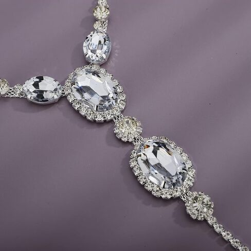 YERTTER قطعة واحدة من خلخال القدم الكريستالي الفضي للزفاف، سلسلة خلخال من حجر الراين، خلخال قابل للتعديل، صندل الشاطئ، خلخال كريستال، ملحقات سلسلة خلخال للنساء (فضي 6) in Kuwait