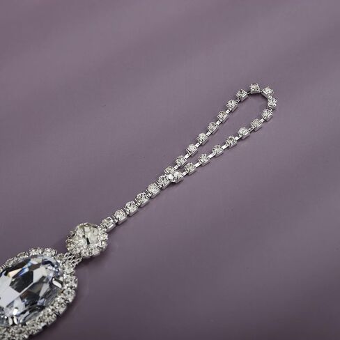 YERTTER قطعة واحدة من خلخال القدم الكريستالي الفضي للزفاف، سلسلة خلخال من حجر الراين، خلخال قابل للتعديل، صندل الشاطئ، خلخال كريستال، ملحقات سلسلة خلخال للنساء (فضي 6) in Kuwait