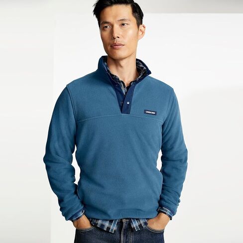 Lands' End Men's Heritage Fleece Snap Neck Pullover Top in Saudi Arabia