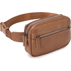حقيبة حزام للنساء من جلد البولي يوريثان، حقيبة خصر عصرية للنساء مع حزام قابل للتعديل في كل مكان (بني) in Kuwait