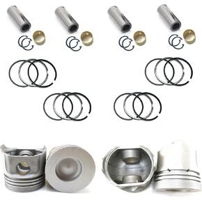 V2203 Piston kit 87.5MM (STD Size+0.5MM/0.02 INCH) For Kubota V2203-DI Engine Compatible with Bobcat S130 S150 S160 S175 S185 T153 T173