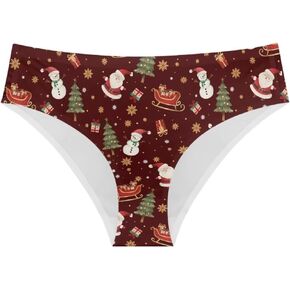 Christmas Briefs Women's Underwear Breathable Smooth Panties Polyester Low Waisted Underwear