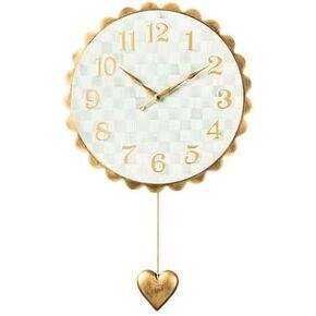 MACKENZIE-CHILDS Sterling Check Heart Pendant Wall Clock