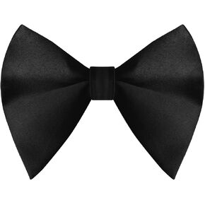 Oversized Bow Ties for Men Pre Tied Mens Bow Tie Adjustable Black Bow Tie Formal Tuxedo Bowtie for Wedding