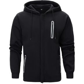 AOTORR Mens Hoodies Regular fit Zip Up Hoodie with Pockets Long Sleeve Full-Zip Hooded Sweatshirt