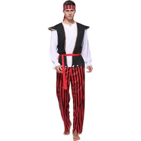 Lingway Toys Adult Men Pirate Costume For Halloween, Adult Halloween Costumes,Masquerade Costumes