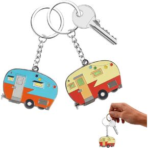 Camper Keychain 2 Pack Happy RV Keyring RV Keychain Couples Keychain Set Gifts Christmas Birthday Giftsfor Best Friend Men Women Camping Decor
