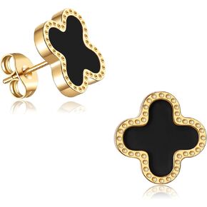 18K Gold Plated Clover Earrings for Women Four Leaf Clover Stud Earrings Lucky Dangle Earrings Simple Jewelry Gifts for Women
