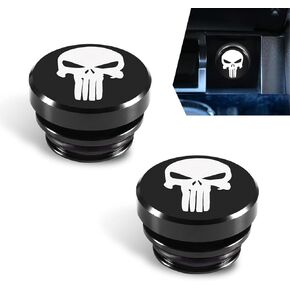 قطعتان من غطاء ولاعة السجائر المعدنية للسيارة، استبدال قابس ولاعة السجائر لتزيين الجمجمة بشكل شخصي، حامي مانع للخدش والغبار مع حلقة مطاطية، عالمي للسيارات (أسود) in Kuwait
