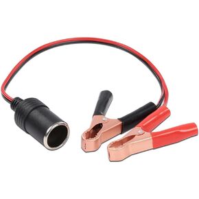 G-PLUS 12V Battery To Cigarette Lighter Adapter Alligator Clamp Clip 12 Volt Car Socket