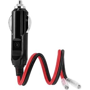 Yeebline 3-Pack 12V 11.8inch Replacement Car Cigarette Lighter Male Plug to Bullet Female Terminal with Lead, Auto Accessories Cable Adapter with Led Lights, 15A Fuse
