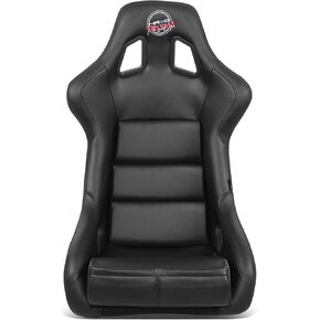 NRG Innovations FRP-302BK-V Bucket Racing Seat Double Layer FRP Black Vinyl Wrapped Mixed-density Foam 5 Point Harness Compatibility