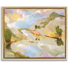 Stupell Industries Abstract Mountain Reflection Painting Floating Framed Wall Art, Design by Trevor Copenhaver