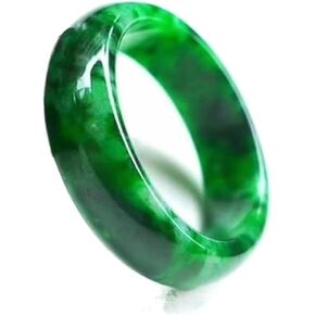 Natural Myanmar Jade Green Jadeite Jade Rings Handmade Jade Ring Men Party Wedding Jewelry Gift Rings for Men Woman (Ring Size : 8)