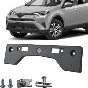 Front Bumper License Plate Frame Bracket Holder Fits for 2016 2017 2018 Toyota RAV4 Replace 521140R090,TO1068136