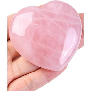 Jovivi 60mm Large Fluorite Crystal Heart Healing Crystals Heart Stones Polished Pocket Love Gemstones Chakra Reiki Energy Balancing Meditation Gift