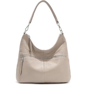 YALUXE Women's Genuine Leather Shoulder Bags Fashion Hobo Handbags Purses Cross-body Bags with Key Ring and Round Coin Purse