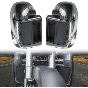 Vented Leg Fairings with Glove Boxes for Harley,Carbon Fiber Motorcycle Lower Vented Leg Fairings for Harley Touring Road King Glide, Street Glide, Electra Glide, Ultra-Classic 2014-2023 Accessories