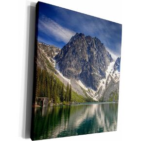 3dRose cw_96011_1 Colchuck Lake, Dragontail Peak, Mountain-US48 JWI1515-Jamie and Judy Wild-Museum Grave Canvas, 16 by 20-inch, Multicolor