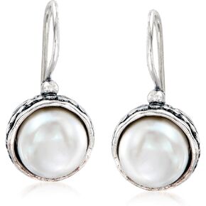 Ross-Simons 9.5-10mm Cultured Pearl Drop Earrings in Sterling Silver