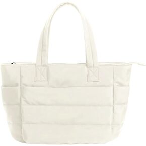 Tote Bag for Women-Nurse bags Lightweight Puffy Tote Bag with Compartments-Quilted Shoulder Bag for Travel, Work