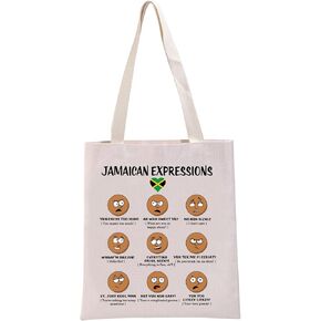 G2TUP Jamaica Gift Jamaican Expressions Tote Bag Jamaican Patois Handbag Jamairican Gift Jamaica Vacation Trip Travel Bag