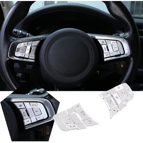 HAPPYHORSE Aluminum Alloy Car Multimedia Button Protective Cover Trim Sticker Decorative Accessories Compatible with Jaguar 15-21XE /16-21XF /16-21 F-PACE / 13-23 F-Type (High-end Silver)