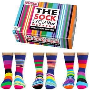 Carton 6 Multicolored Oddsocks - The Sock Exchange Weekender