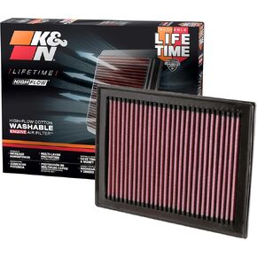 K&N High-Flow Original Lifetime Engine Air Filter: Increase Power & Acceleration, Washable, Premium, Air Filter: Compatible with 2007-2019 Nissan/Infiniti (Sentra, Juke, Q50, Q60, Q70, QX70), 33-2409