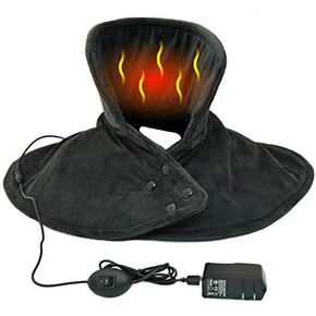 ObboMed MH-1250 Far Infra-red Carbon Fiber Heated Neck & Shoulder Warming Wrap USB 5V 10W Extra Soft Velour Surface for Extra Comforts Wavelength 8-15 μm (Health Range 4-14 μm) Work & Home in Winter