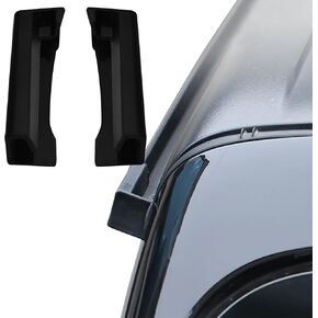 2 PCS Car Rain Gutter Extensions, Rubber Auto Roof Groove Driverter, Diverting Rainwater Gutter Decoration Compatible with 2018-2022 Wrangler JK JL Jeep(Black)