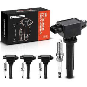 A-Premium Set of 4 Ignition Coil Pack and Iridium Spark Plugs Compatible with Toyota Yaris 2019, Yaris iA 2017-2018 & Scion iA 2016, 1.5L