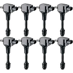IGNITION COIL PACKS SET OF 8 COMPATIBLE WITH INFINITI FX45 M45 Q45 QX56 NISSAN ARMADA PATHFINDER TITAN 4.5 5.6 V8 VK45 VK56 TB48 Replacement For 22448-7S015 22448AR215 UF510 UF568 UF482