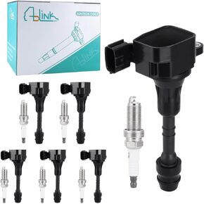 6PCS UF349 Ignition Coil Pack 22401-8H515 Spark Plugs For Infiniti I35 QX4 (3.5L 4.0L) For Nissan NV1500 NV3500 2012-2019,NV2500 2012-2020,Suzuki Equator 2009-2012 3.5L 4.0L V6 UF-349 50075 5C1403