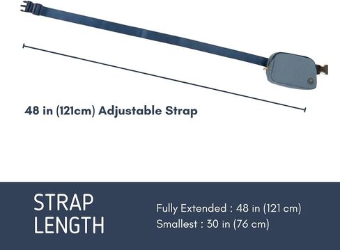 Rubina Anywhere Belt Bag LUXE | Crossbody Bag for Women | Unisex Hip Waist Pack for Hiking, Workout, Running, Traveling, Festivals | Chest Bag | Adjustable Strap | Metal Buckle (Blue Jeans) in Kuwait