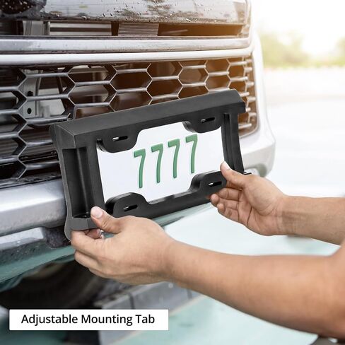 QWORK Heavy-Duty Rubber License Plate Bumper Guard, 7.6×14.7 Inch, Universal Compatibility with Cars, Trucks, SUVs, Vans with Installation Kit,2 Pcs in Saudi Arabia