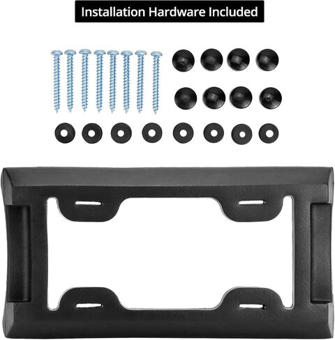 QWORK Heavy-Duty Rubber License Plate Bumper Guard, 7.6×14.7 Inch, Universal Compatibility with Cars, Trucks, SUVs, Vans with Installation Kit,2 Pcs in Saudi Arabia