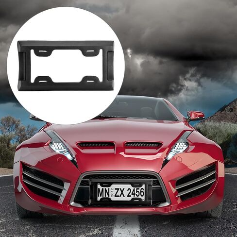 QWORK Heavy-Duty Rubber License Plate Bumper Guard, 7.6×14.7 Inch, Universal Compatibility with Cars, Trucks, SUVs, Vans with Installation Kit,2 Pcs in Saudi Arabia