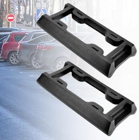 QWORK Heavy-Duty Rubber License Plate Bumper Guard, 7.6×14.7 Inch, Universal Compatibility with Cars, Trucks, SUVs, Vans with Installation Kit,2 Pcs in Saudi Arabia