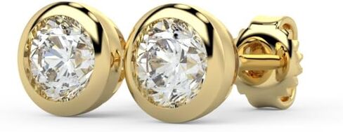 1/2 to 2 Carat Lab Grown Diamond Round Stud Earrings for Women I 14k Gold Earrings (G-H, VS1-VS2, cttw) Brilliant Cut Bezel Set Diamond Earrings I Push Back Studs by Carbon Atelier in Saudi Arabia