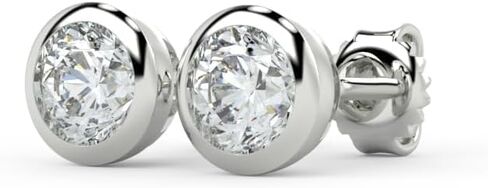 1/2 to 2 Carat Lab Grown Diamond Round Stud Earrings for Women I 14k Gold Earrings (G-H, VS1-VS2, cttw) Brilliant Cut Bezel Set Diamond Earrings I Push Back Studs by Carbon Atelier in Saudi Arabia