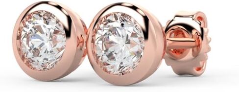 1/2 to 2 Carat Lab Grown Diamond Round Stud Earrings for Women I 14k Gold Earrings (G-H, VS1-VS2, cttw) Brilliant Cut Bezel Set Diamond Earrings I Push Back Studs by Carbon Atelier in Saudi Arabia